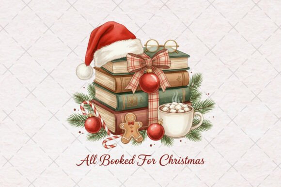 Book Lover Christmas PNG: Festive Illustrations