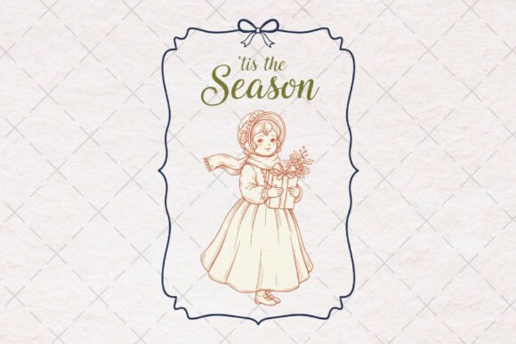 Christmas Girl Frame PNG for Illustrations