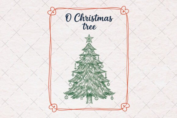 Christmas Tree Frame Hand-drawn PNG Review