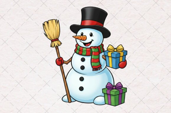 Christmas Winter Snowman PNG: Festive Illustrations for Crafters