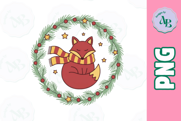 Cottagecore Woodlands Christmas Fox PNG Illustrations