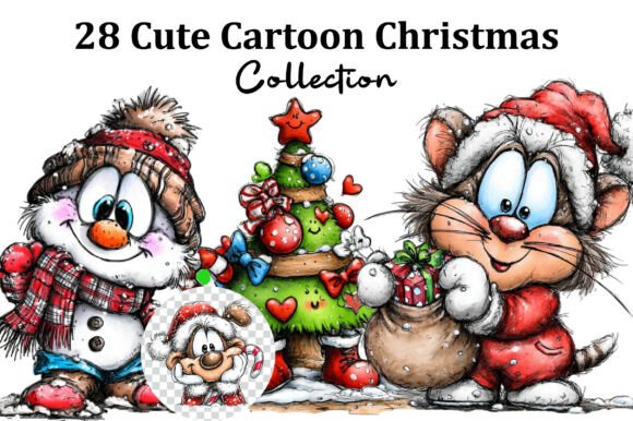 Cute Christmas Clipart: Festive Illustrations for Design