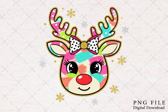 Cute Christmas Reindeer PNG for Festive Illustrations