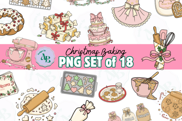Holiday Christmas Baking Clip Art Set: Illustrations