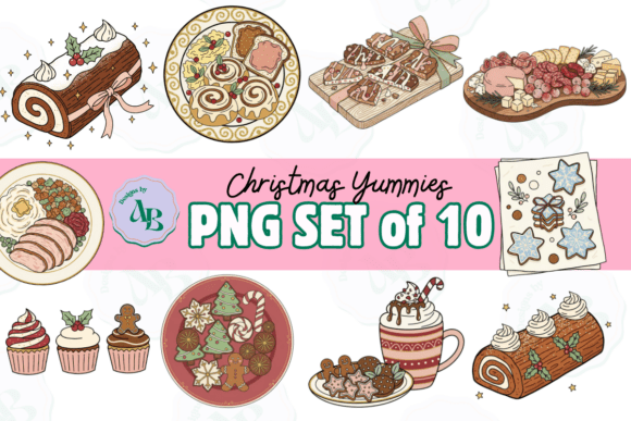 Holiday Christmas Food Clip Art Set: Illustrations
