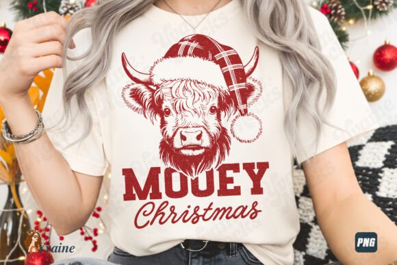 Mooey Christmas Highland Cow PNG: Festive Illustrations