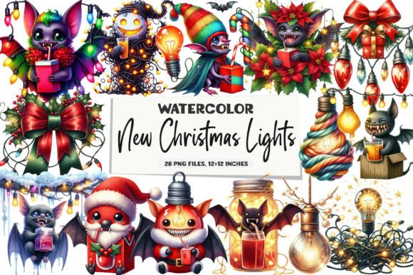New Christmas Lights Sublimation Illustrations