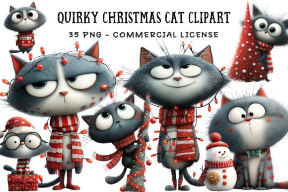 Quirky Christmas Cat Illustrations: A Brand Review