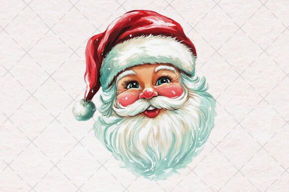 Retro Santa Illustrations for Festive Branding