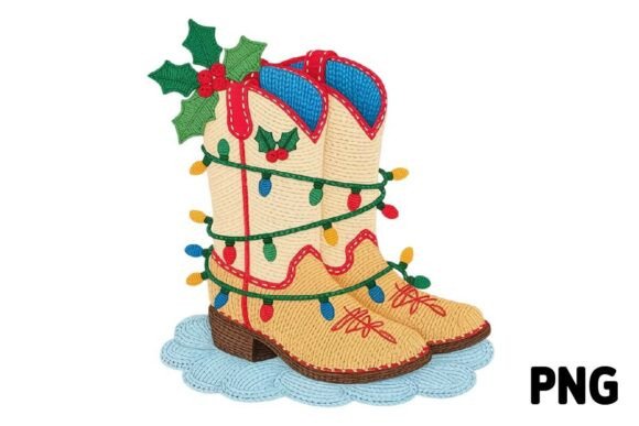 Review: Christmas Crochet Cowboy Boot PNG for Illustrations