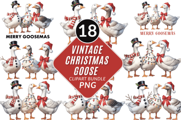 Review: Christmas Goose Png Clipart Bundle for Embroidery