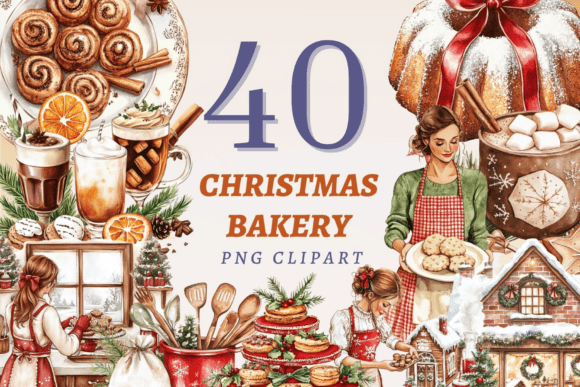 Reviewing Christmas Bakery Illustrations for Client Use