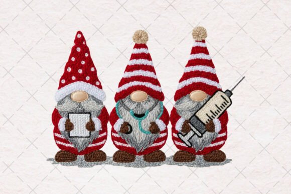 Reviewing Christmas Nurse Gnome Illustrations