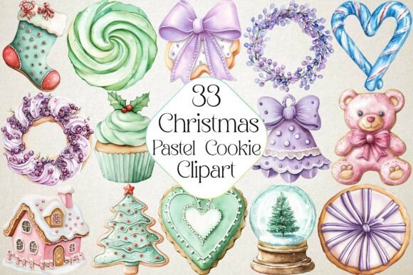 Reviewing Christmas Pastel Cookie Illustrations for Blogs