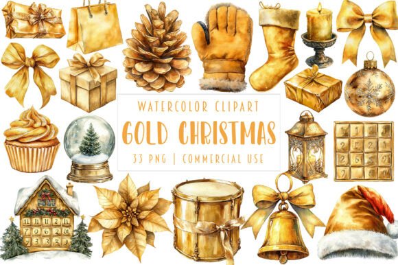 Reviewing Gold Christmas Clipart Watercolor for Embroidery