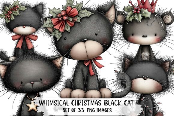 Whimsical Christmas Black Cat Clipart: A Brand Review