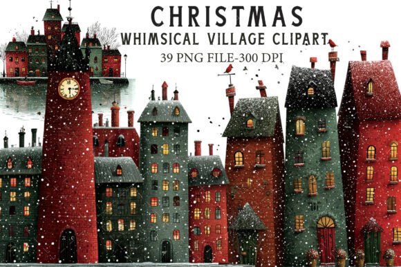 Whimsical Christmas Village Clipart: A Designer’s Review