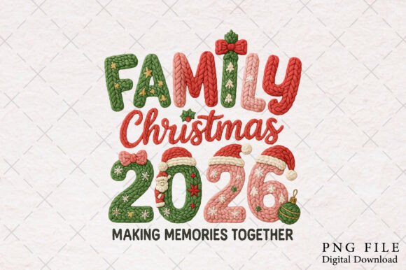 Yarn Crochet Family Christmas 2025 Illustrations